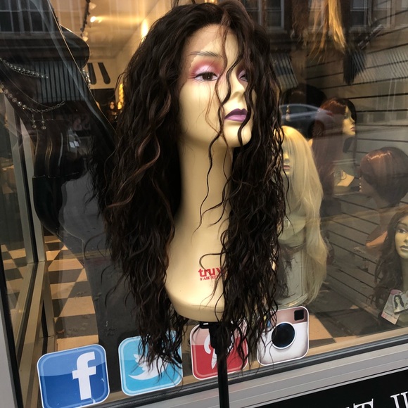 Full lace wig fulllace Brown Highlights long curly - Picture 5 of 8